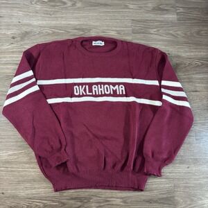 Vintage Oklahoma University Sooner Pullover Sweater Brandon Men's XL 80s USA